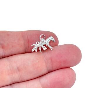 Estate Sterling Silver 925 Mare and Foal Pendant